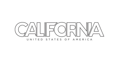 California, USA typography slogan design. America logo with graphic city lettering for print and web.