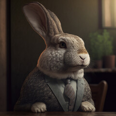 Obraz na płótnie Canvas rabbit in a suit. Generative AI