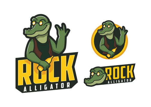 Alligator Crocodile Rock with Vest and Bottle 