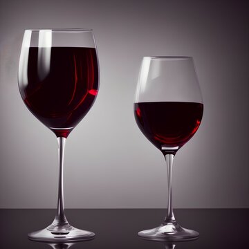 A glass of red wine on a dark background. Copy space - generative ai