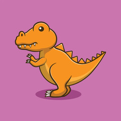 cute dino cartoon vector icon illustration. animal kawaii