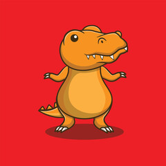 cute dino cartoon vector icon illustration. animal kawaii