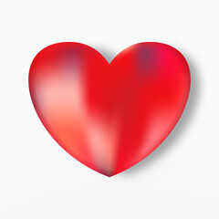 Red realistic heart vector icon. Romantic symbol of Love