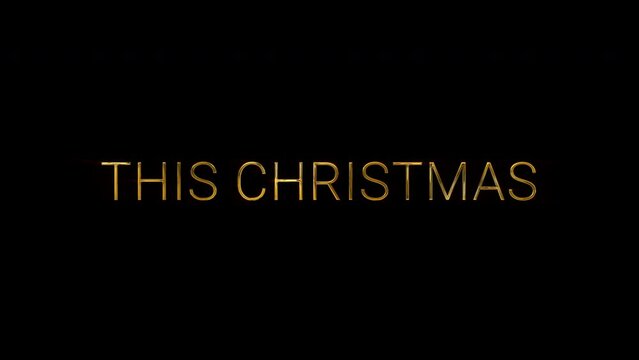 This Christmas cinematic announcement golden text card animation