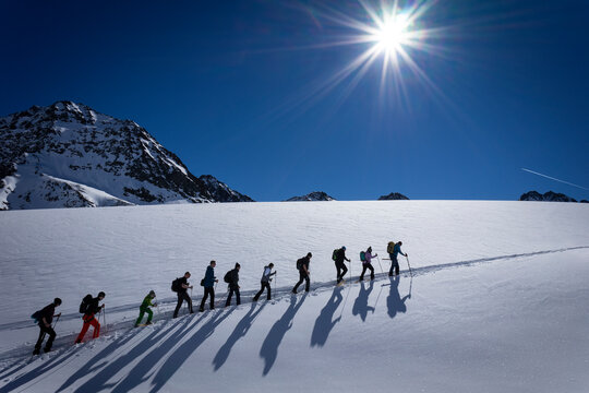 Pitztalgletscher Wanderung in einer Seilschaft