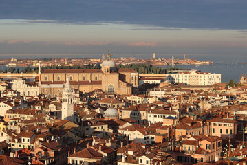 Fototapeta na wymiar Beautiful Venice city view from above. Famous tourist destinations.