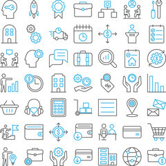 Business Concept icons set, business vector icons set, business management icons, business icons set, marketing icons set, finance icons collection, management icons pack, Business outline icons set
