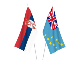 Serbia and Tuvalu flags