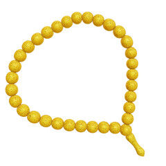Glitter Yellow Praying Beads 3D Render