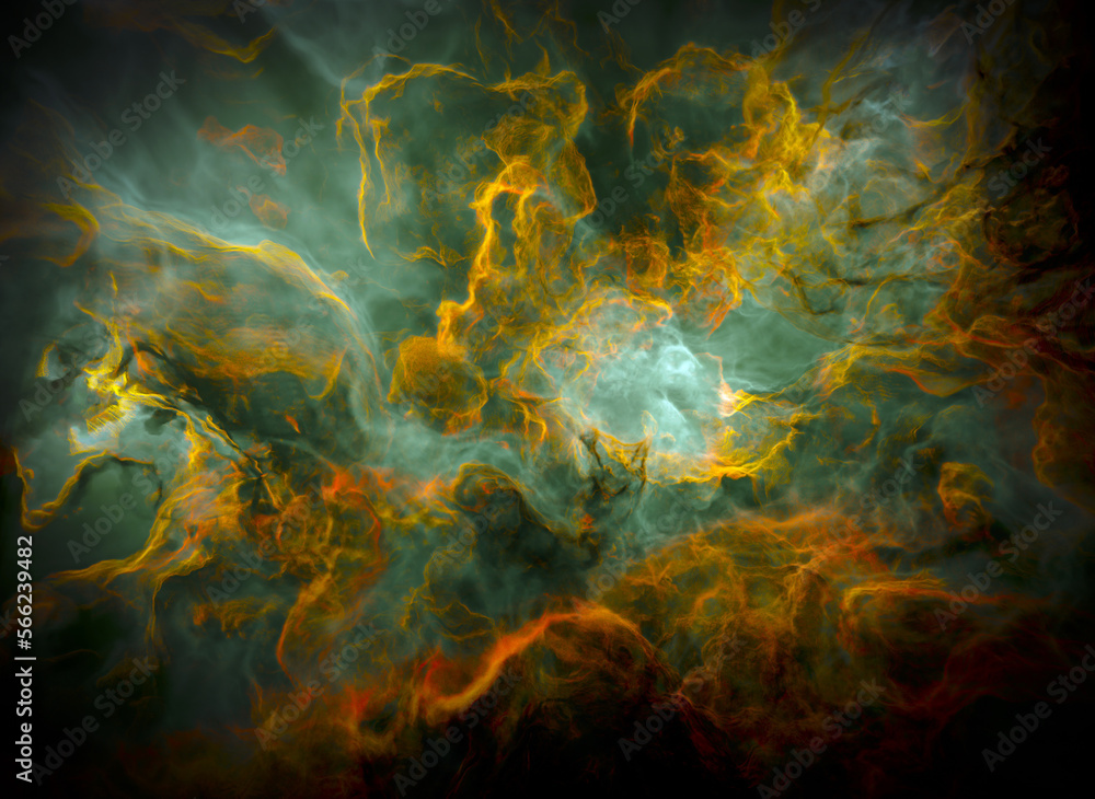 Sticker nebula in outer space, planets and galaxy