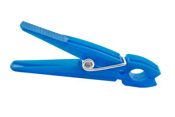 1 blaue Wäscheklammer und Hintergrund transparent PNG cut out