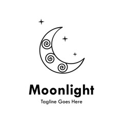 Moonlight design logo illustration
