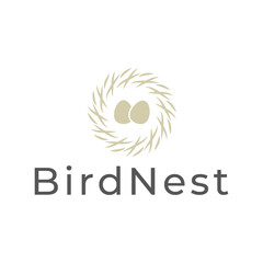 bird nest hipster vintage logo vector icon illustration