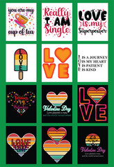 Vintage love typography valentine day gift
