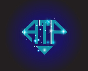 ATP Logo letter monogram with diamond shape design template.	
