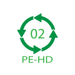 High-density Polyethylene 02 PE-HD Icon Symbol