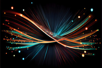 Futuristic colorful cable background