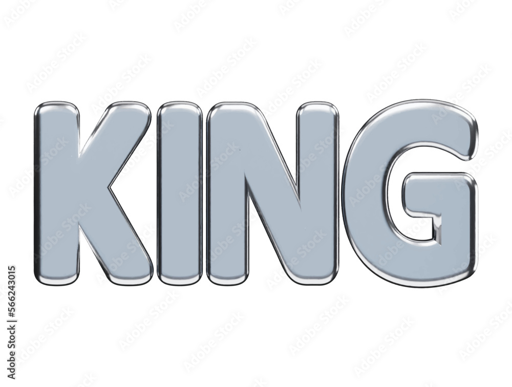 Poster king text effect 3d rendering vector illustration