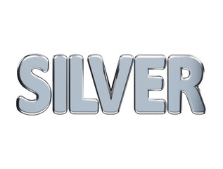 Silver text effect 3d rendering vector illustration
