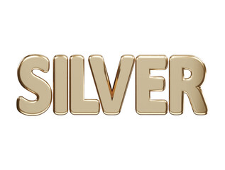 Silver text effect 3d rendering vector illustration