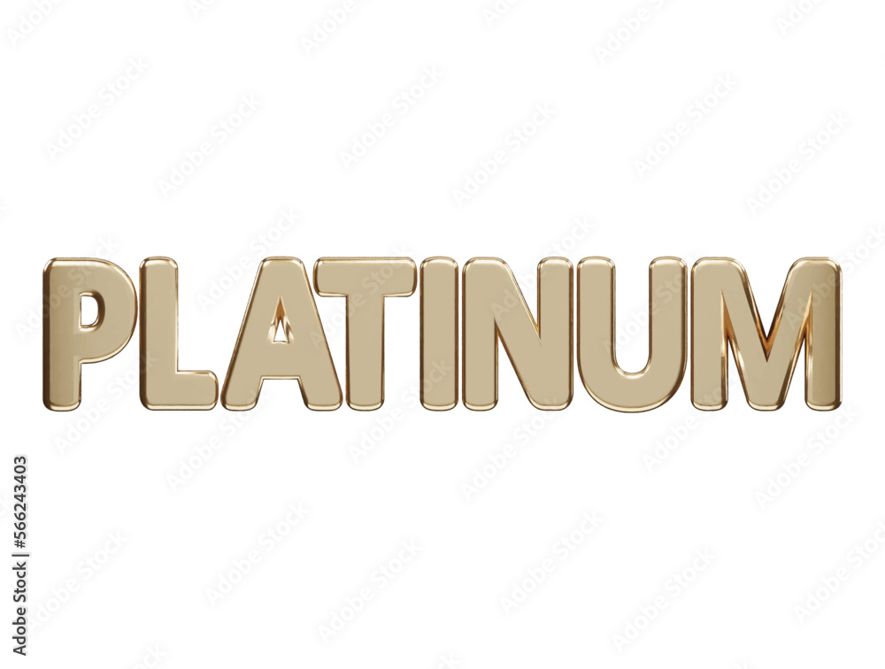 Poster platinum text effect 3d rendering vector illustration