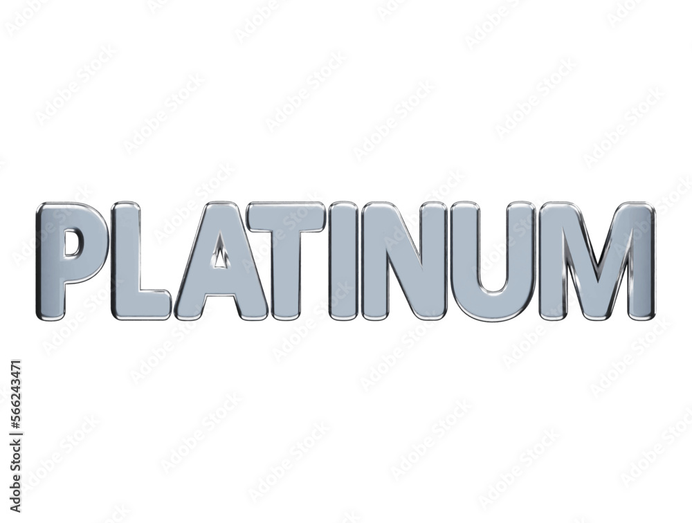Poster platinum text effect 3d rendering vector illustration