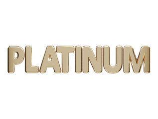Platinum text effect 3d rendering vector illustration