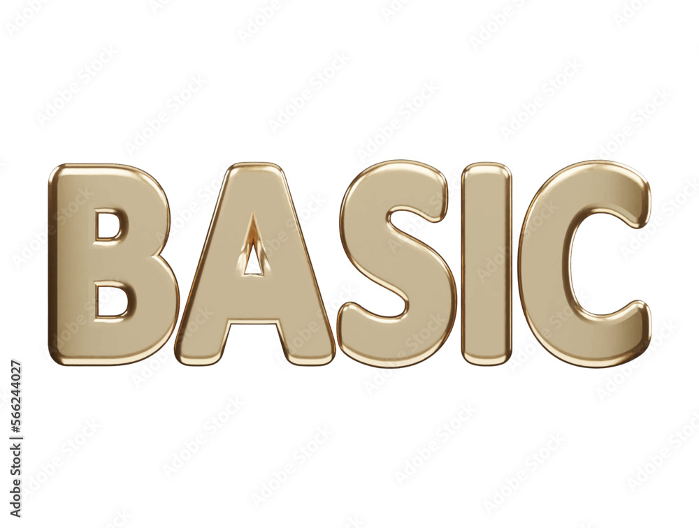 Poster basic text effect 3d rendering vector illustration