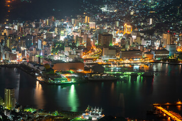 Fototapeta na wymiar 長崎の夜景の写真。
