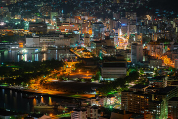 Fototapeta na wymiar 長崎の夜景の写真。