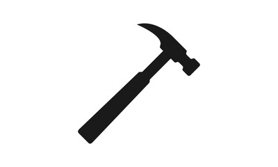 Hammer logo for construction, maintenance, property, home repairing business company. Vector illustration. Suitable for label, name card, branding, identity template