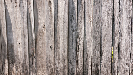 Empalizada de tablones de madera secos y grises