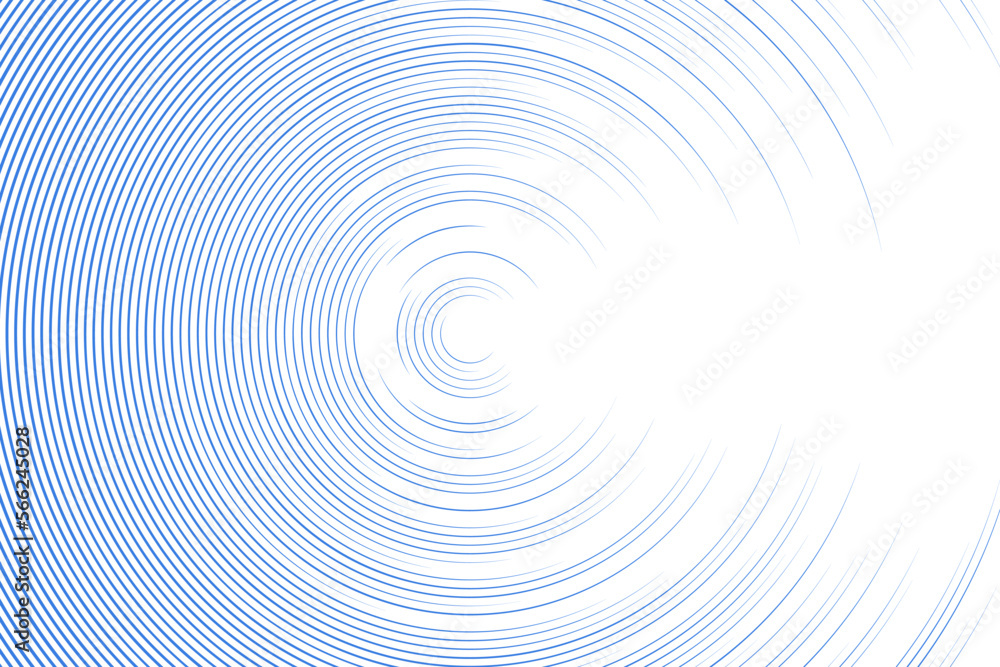 Poster blue minimal circular abstract dynamic lines isolated on white background. futuristic technology ban