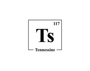 Tennessine icon vector. 117 Ts Tennessine