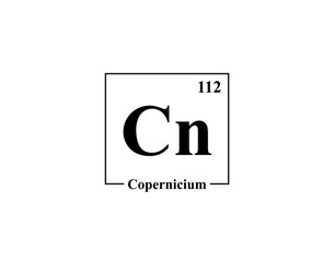 Copernicium icon vector. 112 Cn Copernicium