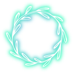 Fototapeta na wymiar Set of wreath design neon