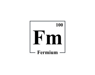 Fermium icon vector. 100 Fm Fermium