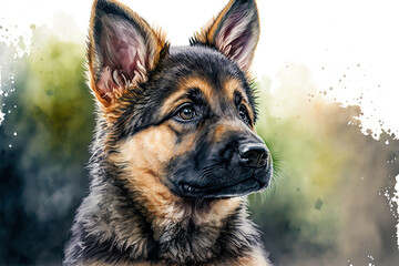 German shepherd puppy. Portrait of a german shepherd dog. Dog portrait