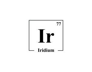Iridium icon vector. 77 Ir Iridium