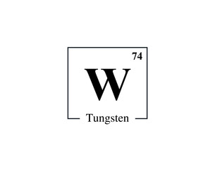 Tungsten icon vector. 74 W Tungsten