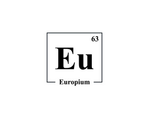 Europium icon vector. 63 Eu Europium