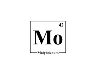 Molybdenum icon vector. 42 Mo Molybdenum