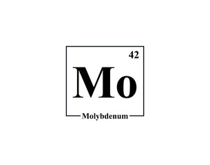 Obraz premium Molybdenum icon vector. 42 Mo Molybdenum