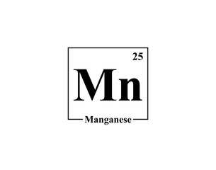 Manganese icon vector. 25 Mn Manganese