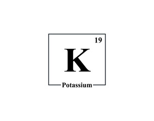 Potassium icon vector. 19 K Potassium