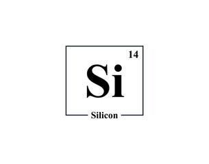 Silicon icon vector. 14 Si Silicon