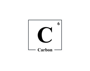 Carbon icon vector. 6 C Carbon