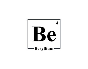 Beryllium icon vector. 4 Be Beryllium