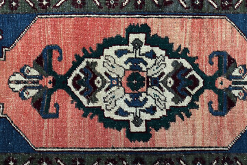 Textures and patterns in color from woven carpets