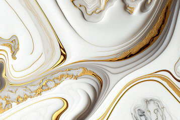 golden white marble background texture, pattern generative ai design. glowing diffusion mixture of white and gold paint